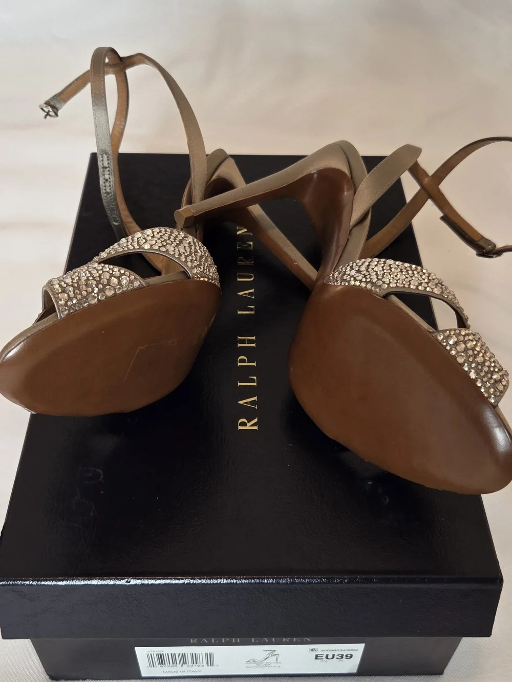 Ralph Lauren Silver Crystal Ankle-Strap Sandals - Picture 6 of 10